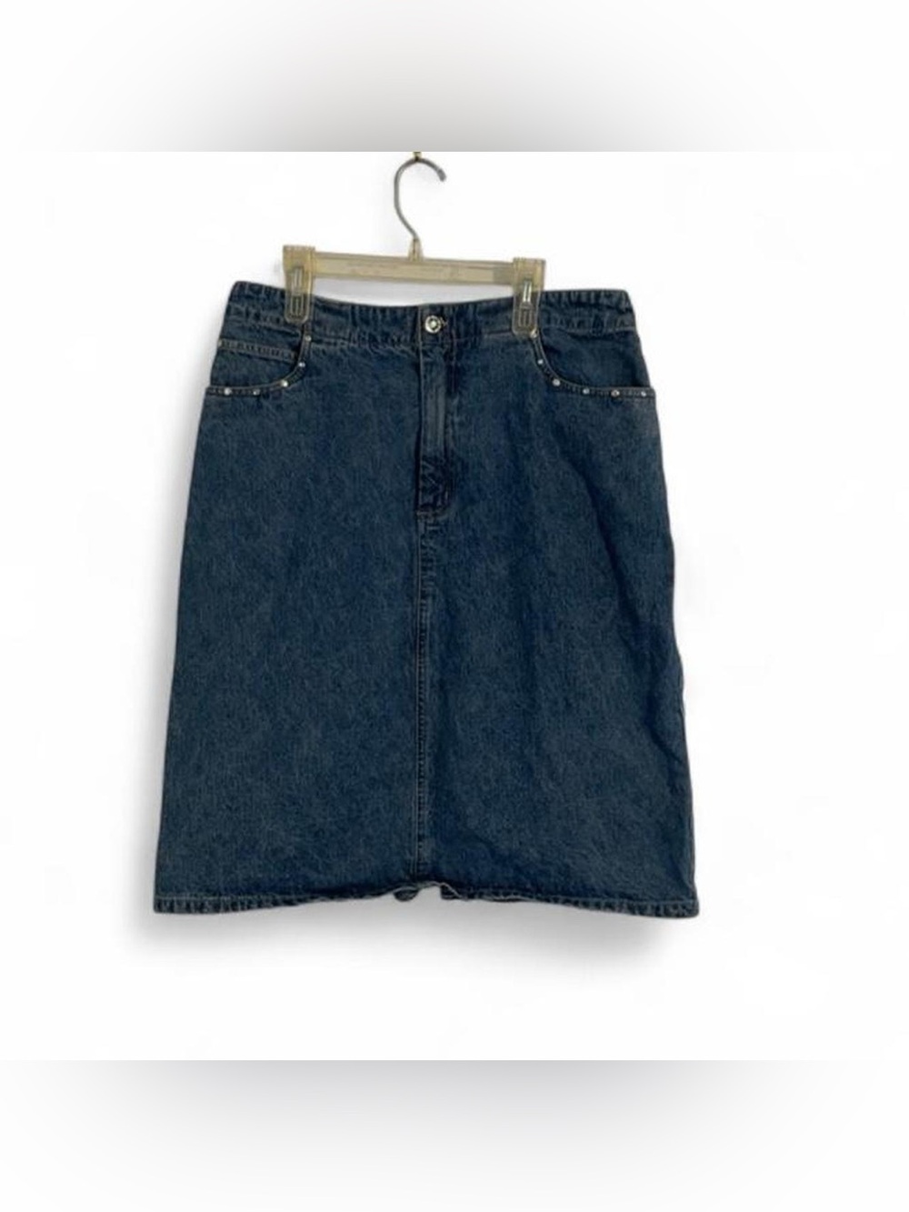 Faded Glory Vintage y2k Womens 12 100% Cotton Embellished Denim Pencil Skirt